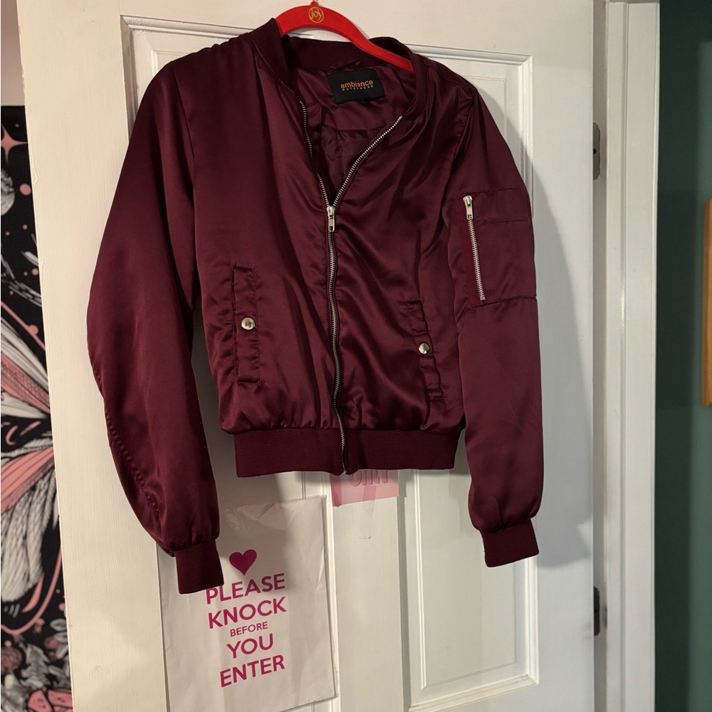 Burgundy Bomber Jacket